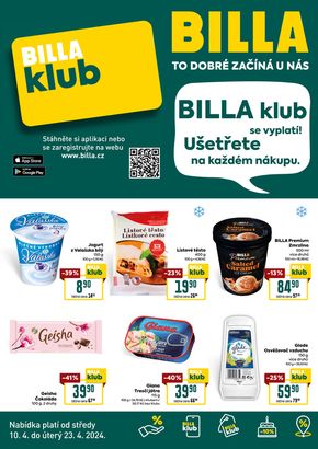 Billa katalog v Vlašim | Leták: BILLA klub | 2024-04-11 - 2024-04-23